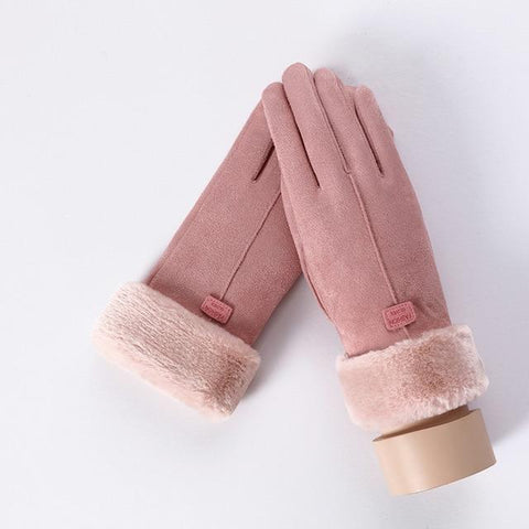 Image of * Female Winter Lace Cashmere Warm Touch Screen Driving Gloves