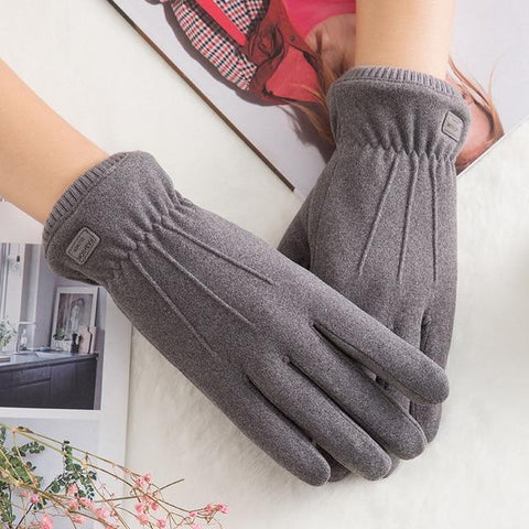 Image of * Female Winter Lace Cashmere Warm Touch Screen Driving Gloves