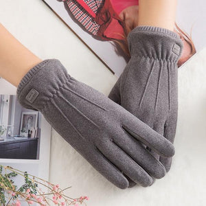 * Female Winter Lace Cashmere Warm Touch Screen Driving Gloves