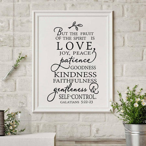 Image of * Fruit Of The Spirit Christian Canvas Wall Art Print  Bible Verse Galatians 5:22