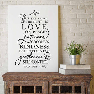 * Fruit Of The Spirit Christian Canvas Wall Art Print  Bible Verse Galatians 5:22