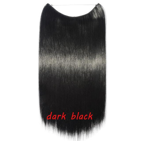 Image of * Invisible Wire One Piece Halo Hair Extension with No Clip Synthetic Hair 20 inches