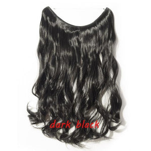 * Invisible Wire One Piece Halo Hair Extension with No Clip Synthetic Hair 20 inches