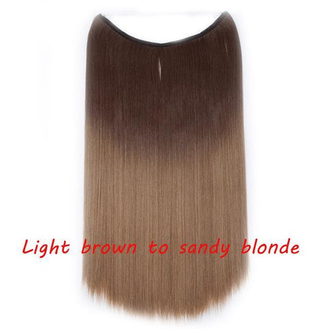 Image of * Invisible Wire One Piece Halo Hair Extension with No Clip Synthetic Hair 20 inches