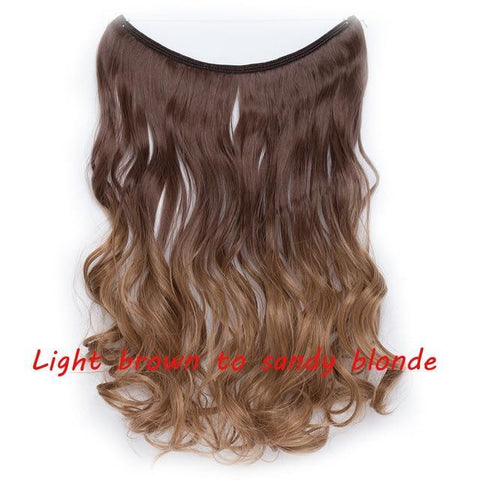 Image of * Invisible Wire One Piece Halo Hair Extension with No Clip Synthetic Hair 20 inches