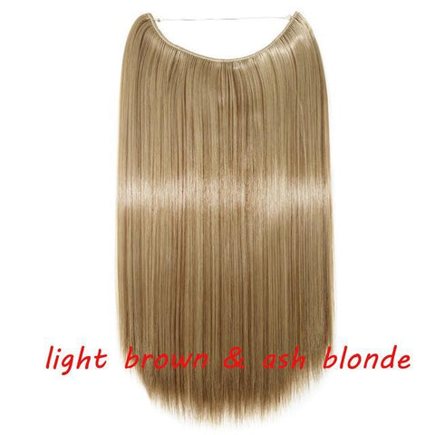 Image of * Invisible Wire One Piece Halo Hair Extension with No Clip Synthetic Hair 20 inches