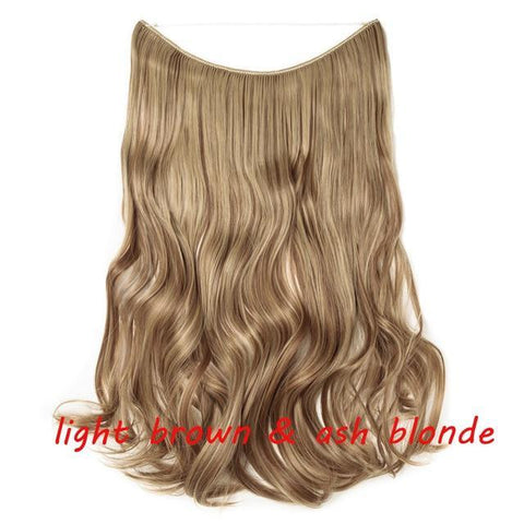 Image of * Invisible Wire One Piece Halo Hair Extension with No Clip Synthetic Hair 20 inches