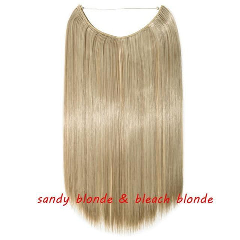 Image of * Invisible Wire One Piece Halo Hair Extension with No Clip Synthetic Hair 20 inches