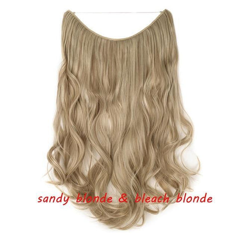 Image of * Invisible Wire One Piece Halo Hair Extension with No Clip Synthetic Hair 20 inches