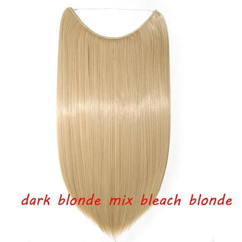 Image of * Invisible Wire One Piece Halo Hair Extension with No Clip Synthetic Hair 20 inches