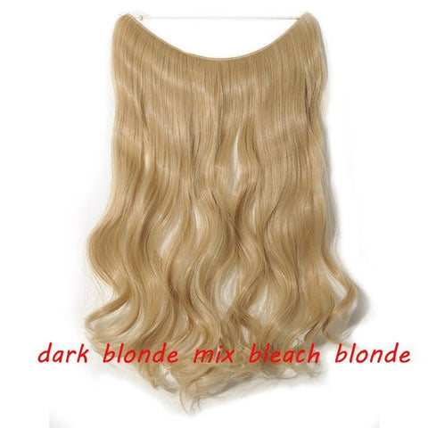 Image of * Invisible Wire One Piece Halo Hair Extension with No Clip Synthetic Hair 20 inches