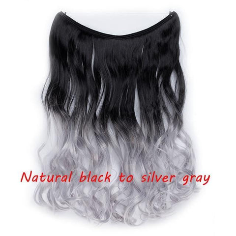 Image of * Invisible Wire One Piece Halo Hair Extension with No Clip Synthetic Hair 20 inches