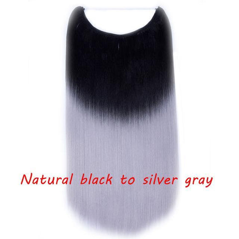 Image of * Invisible Wire One Piece Halo Hair Extension with No Clip Synthetic Hair 20 inches