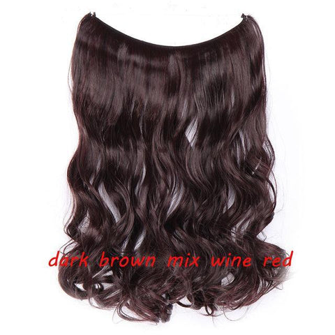 Image of * Invisible Wire One Piece Halo Hair Extension with No Clip Synthetic Hair 20 inches