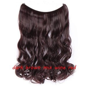 * Invisible Wire One Piece Halo Hair Extension with No Clip Synthetic Hair 20 inches