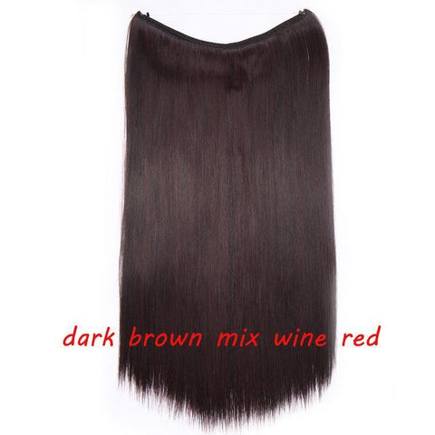 Image of * Invisible Wire One Piece Halo Hair Extension with No Clip Synthetic Hair 20 inches