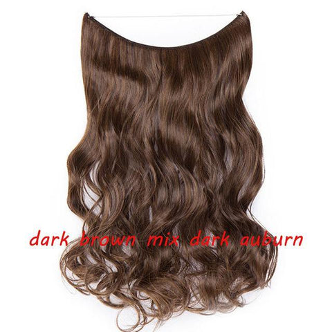 Image of * Invisible Wire One Piece Halo Hair Extension with No Clip Synthetic Hair 20 inches