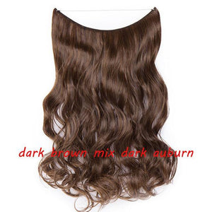 * Invisible Wire One Piece Halo Hair Extension with No Clip Synthetic Hair 20 inches