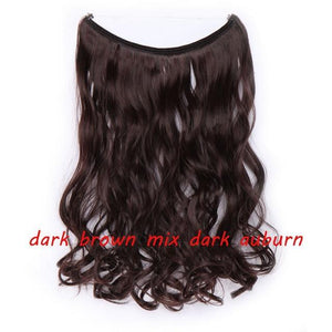 * Invisible Wire One Piece Halo Hair Extension with No Clip Synthetic Hair 20 inches