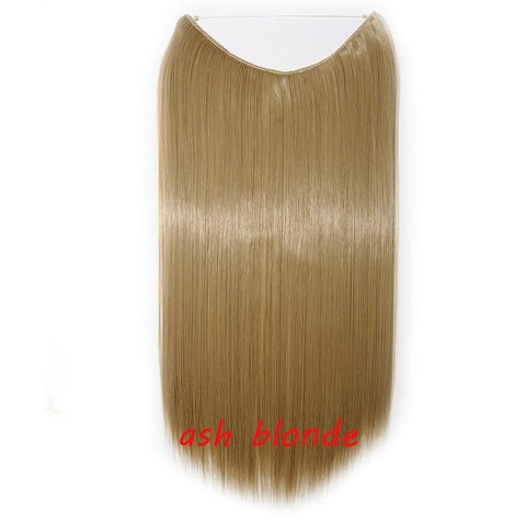 Image of * Invisible Wire One Piece Halo Hair Extension with No Clip Synthetic Hair 20 inches