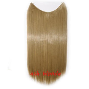 * Invisible Wire One Piece Halo Hair Extension with No Clip Synthetic Hair 20 inches