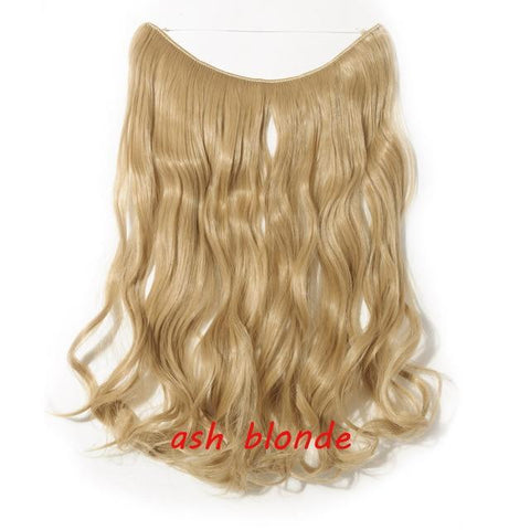 Image of * Invisible Wire One Piece Halo Hair Extension with No Clip Synthetic Hair 20 inches