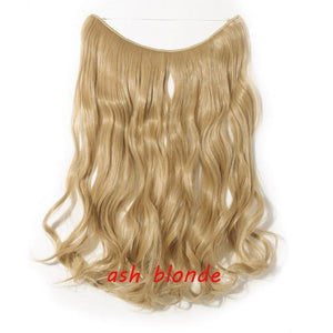 * Invisible Wire One Piece Halo Hair Extension with No Clip Synthetic Hair 20 inches