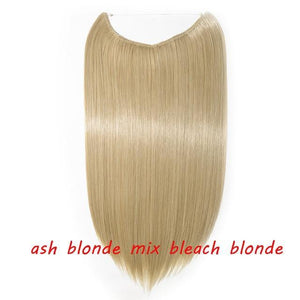 * Invisible Wire One Piece Halo Hair Extension with No Clip Synthetic Hair 20 inches