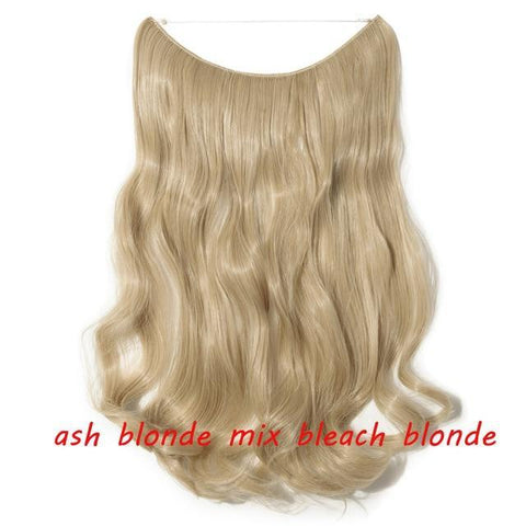 Image of * Invisible Wire One Piece Halo Hair Extension with No Clip Synthetic Hair 20 inches