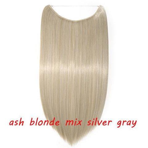 Image of * Invisible Wire One Piece Halo Hair Extension with No Clip Synthetic Hair 20 inches