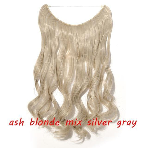 Image of * Invisible Wire One Piece Halo Hair Extension with No Clip Synthetic Hair 20 inches