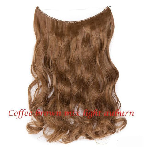 Image of * Invisible Wire One Piece Halo Hair Extension with No Clip Synthetic Hair 20 inches