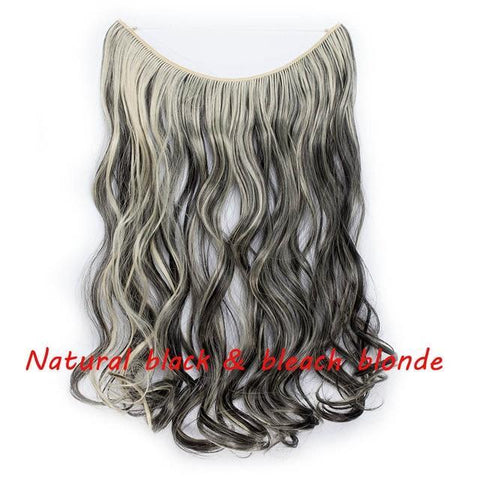 Image of * Invisible Wire One Piece Halo Hair Extension with No Clip Synthetic Hair 20 inches