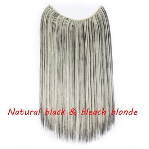 Image of * Invisible Wire One Piece Halo Hair Extension with No Clip Synthetic Hair 20 inches