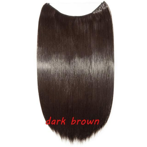 Image of * Invisible Wire One Piece Halo Hair Extension with No Clip Synthetic Hair 20 inches