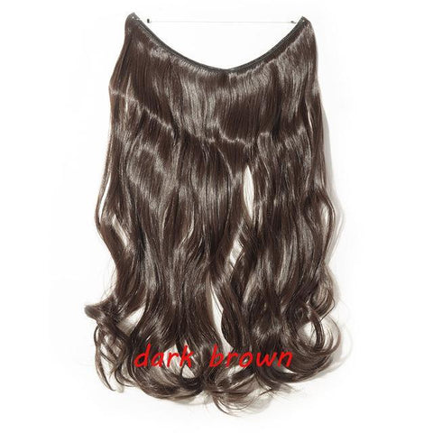 Image of * Invisible Wire One Piece Halo Hair Extension with No Clip Synthetic Hair 20 inches