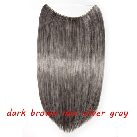 Image of * Invisible Wire One Piece Halo Hair Extension with No Clip Synthetic Hair 20 inches