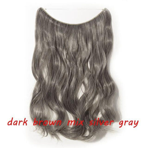 Image of * Invisible Wire One Piece Halo Hair Extension with No Clip Synthetic Hair 20 inches