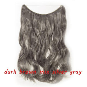 * Invisible Wire One Piece Halo Hair Extension with No Clip Synthetic Hair 20 inches