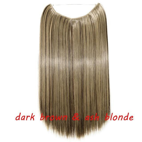 Image of * Invisible Wire One Piece Halo Hair Extension with No Clip Synthetic Hair 20 inches