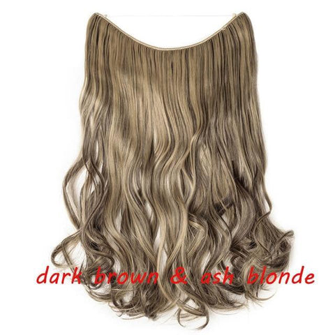 Image of * Invisible Wire One Piece Halo Hair Extension with No Clip Synthetic Hair 20 inches