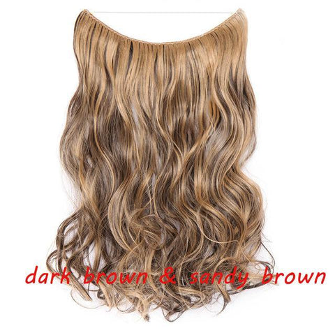 Image of * Invisible Wire One Piece Halo Hair Extension with No Clip Synthetic Hair 20 inches