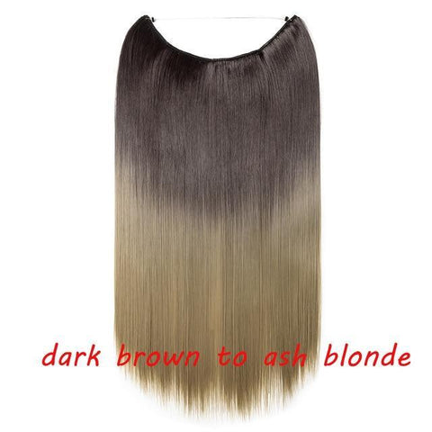 Image of * Invisible Wire One Piece Halo Hair Extension with No Clip Synthetic Hair 20 inches