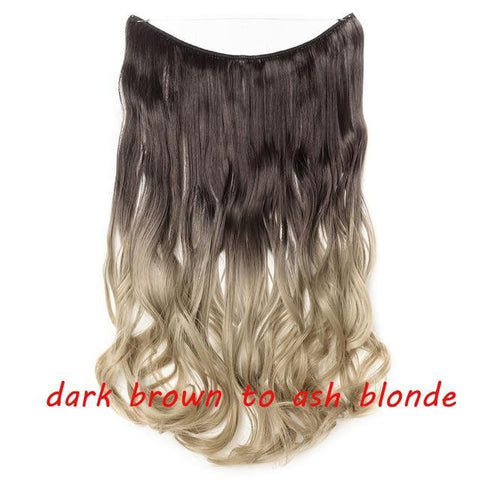 Image of * Invisible Wire One Piece Halo Hair Extension with No Clip Synthetic Hair 20 inches