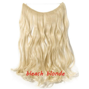 * Invisible Wire One Piece Halo Hair Extension with No Clip Synthetic Hair 20 inches