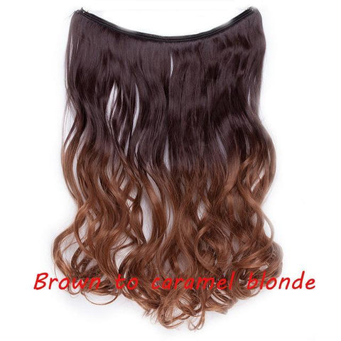 Image of * Invisible Wire One Piece Halo Hair Extension with No Clip Synthetic Hair 20 inches