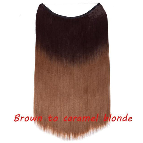 Image of * Invisible Wire One Piece Halo Hair Extension with No Clip Synthetic Hair 20 inches