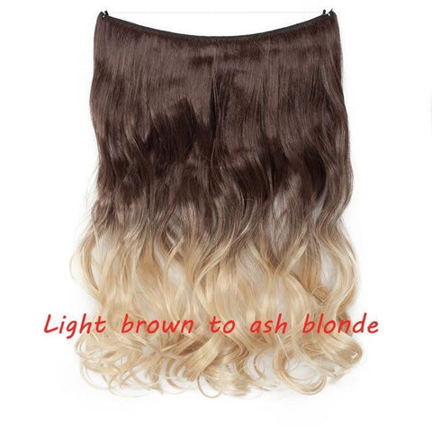 Image of * Invisible Wire One Piece Halo Hair Extension with No Clip Synthetic Hair 20 inches