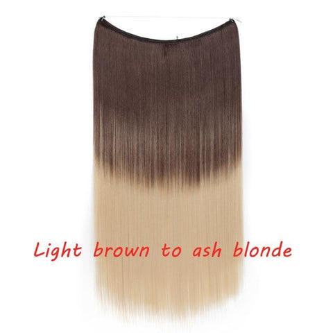 Image of * Invisible Wire One Piece Halo Hair Extension with No Clip Synthetic Hair 20 inches