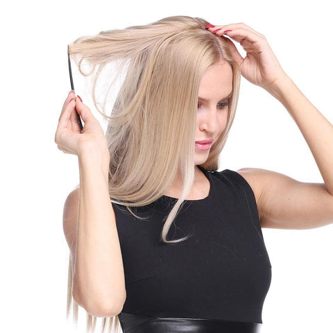 Image of * Invisible Wire One Piece Halo Hair Extension with No Clip Synthetic Hair 20 inches